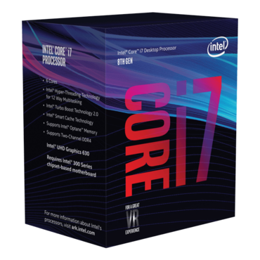 Core™ i7-8700 6-Core 3.2 - 4.6GHz Turbo, LGA 1151, 65W TDP, Retail Processor