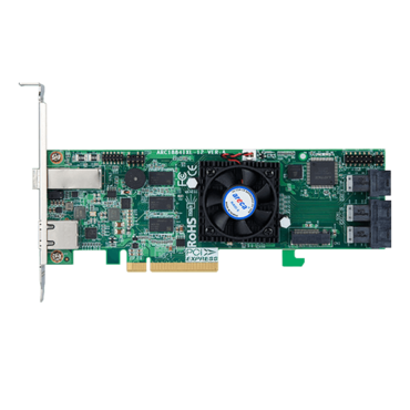 ARC-1884IXL-12, SAS 12Gb/s, 16-Port, PCIe 3.0 x8, Controller with 2GB Cache, Includes 3x Internal MiniSAS HD (SFF-8643) to 4x SATA Cables