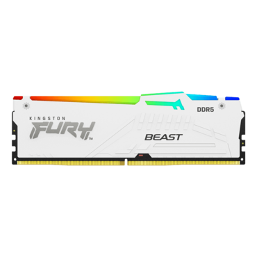 32GB FURY Beast DDR5 6400MHz, EXPO, CL32, White, RGB LED, DIMM Memory