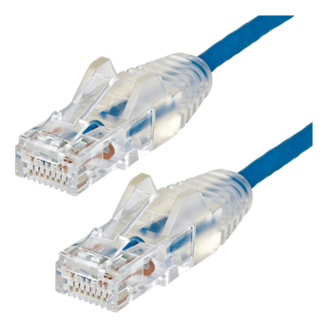 N6PAT1BLS, 1 ft. CAT6 Ethernet Cable - Slim - Snagless RJ45 Connectors - Blue