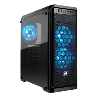 MX330-G Air Tempered Glass, No PSU, ATX, Black, Mid Tower Case