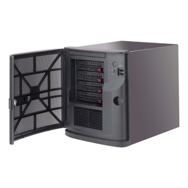 SuperChassis 721TQ-350B2, 4x 3.5&quot; Hot-swap, 2x 2.5 Internal Bays, 350W PSU, Mini-ITX, Black, Mini Tower Chassis