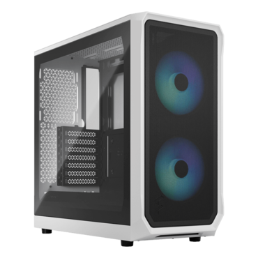 Focus 2 RGB, Tempered Glass, No PSU, ATX, White, Mid Tower Case