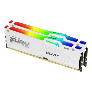 32GB (2 x 16GB) FURY™ Beast DDR5 5600MHz, CL36, White, RGB LED, DIMM Memory