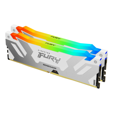 32GB (2 x 16GB) FURY™ Renegade DDR5 6000MT/s, CL32, White/Silver, RGB LED, DIMM Memory