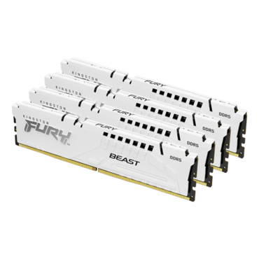 128GB (4 x 32GB) FURY Beast DDR5 5200MT/s, CL40, White, DIMM Memory