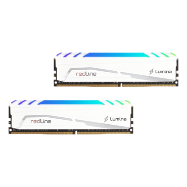 64GB (2 x 32GB) Redline Lumina White DDR5 6000MT/s, CL36, White, RGB LED, DIMM Memory