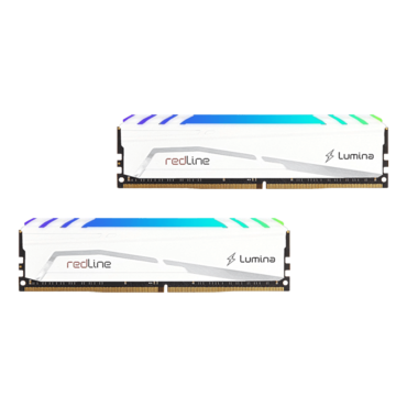 32GB (2 x 16GB) Redline Lumina White DDR5 6000MT/s, CL30, White, RGB LED, DIMM Memory