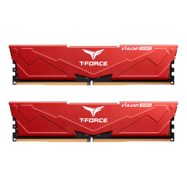 32GB (2 x 16GB) T-FORCE VULCAN DDR5 6400MT/s, CL40, Red, DIMM Memory - TAA Compliant