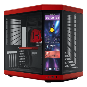 Y70 Touch Infinite, Tempered Glass, No PSU, E-ATX, Black Cherry, Mid Tower Case