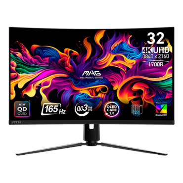 MAG 321CUP QD-OLED, Curved, 31.5&quot; QD-OLED, 3840 x 2160 (4K UHD), 0.03 ms, 165Hz, Gaming Monitor