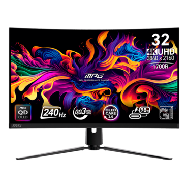 MPG 321CURX QD-OLED, Curved, 31.5&quot; QD-OLED, 3840 x 2160 (4K UHD), 0.03 ms, 240Hz, Gaming Monitor