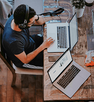 man with laptop