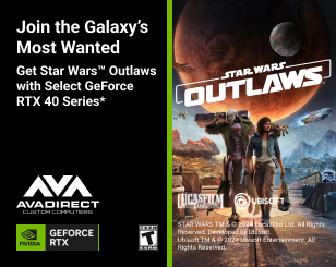 Get Star Wars™ Outlaws and the Forest Commando Character Pack with Select GeForce RTX 40 Series. 